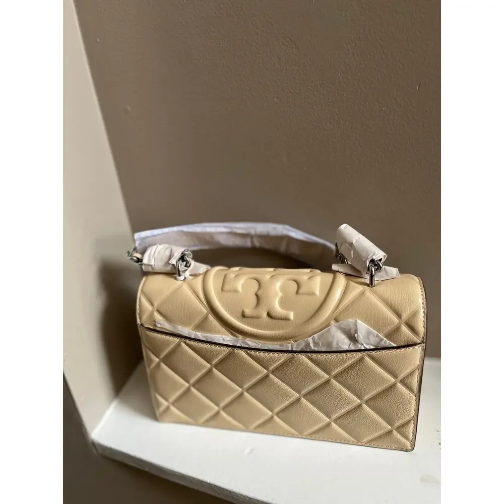 Tory Burch  Small Fleming Polished Grain Leather Shoulder Bag